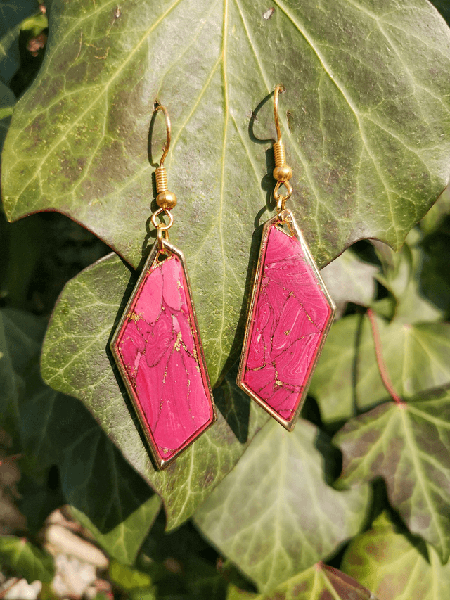 Collection Marbre Cerise - Boucles d'oreilles Siana 