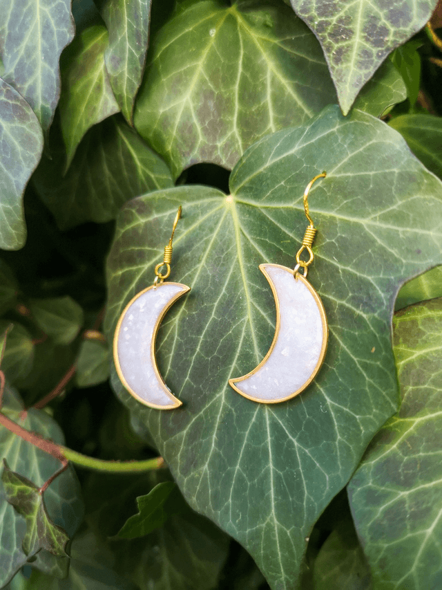 Collection Pierres d'Opales - Boucles d'oreilles Lune