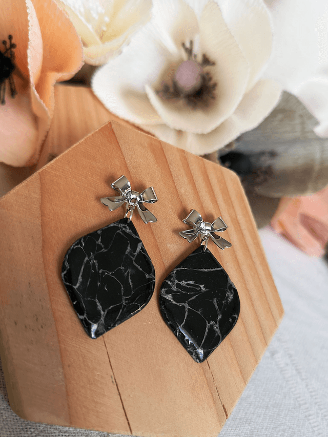 Collection Marbre Noir - Boucles d'oreilles Ravissante 