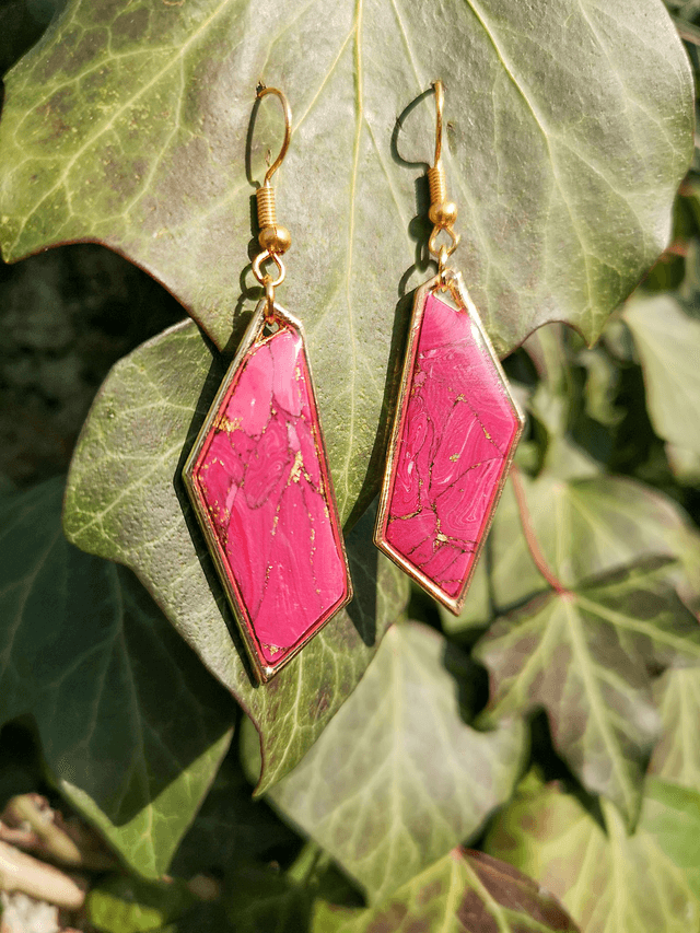 Collection Marbre Cerise - Boucles d'oreilles Siana 
