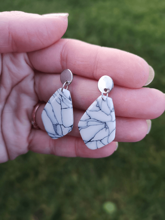 Collection Marbres Blancs - Boucles d'oreilles Jena