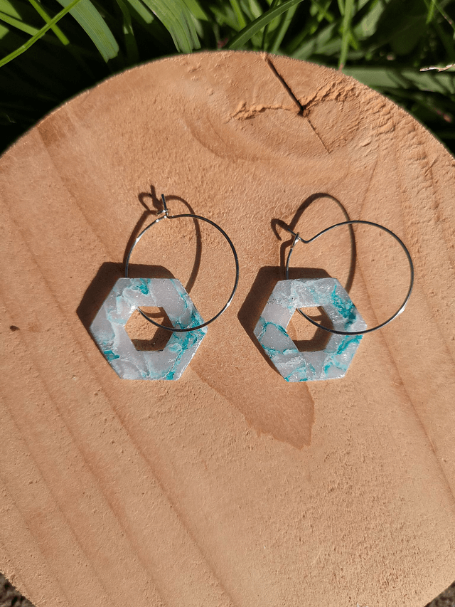 Collection Marbre Glacier - Boucles d'oreilles Lisbeth