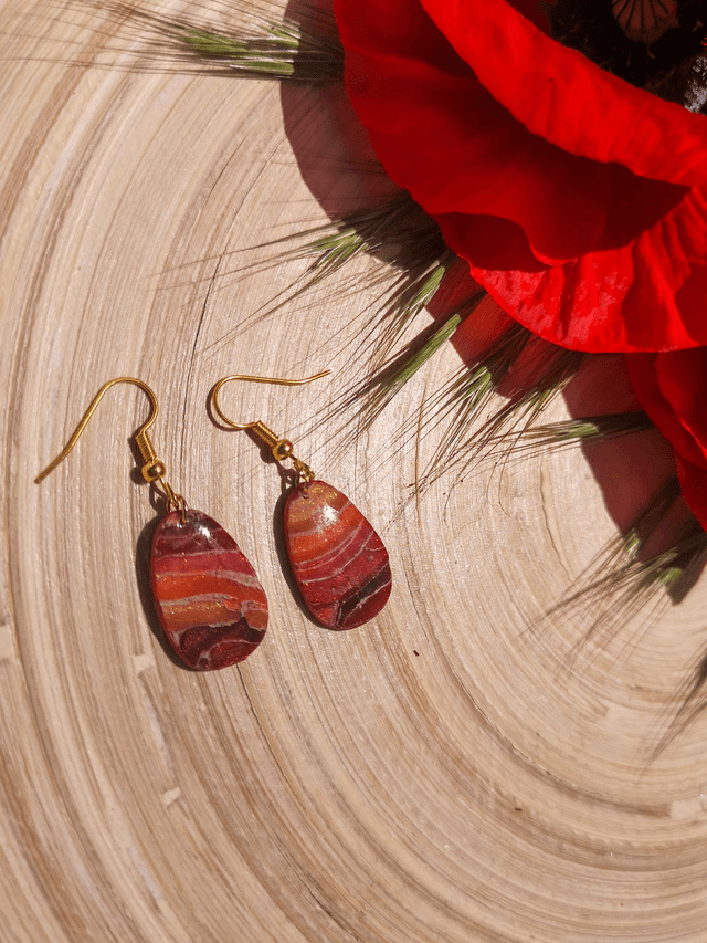 Collection Les Pierres Agate Pourpre -Boucles d'oreilles Bellinda 