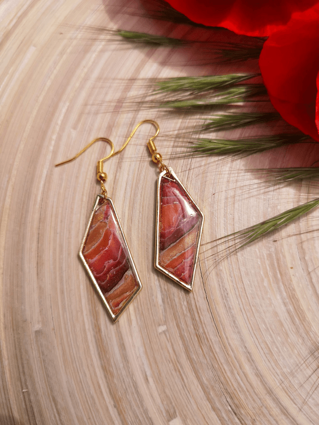 Collection Les Pierres Agate Pourpre - Boucles d'oreilles Brianne