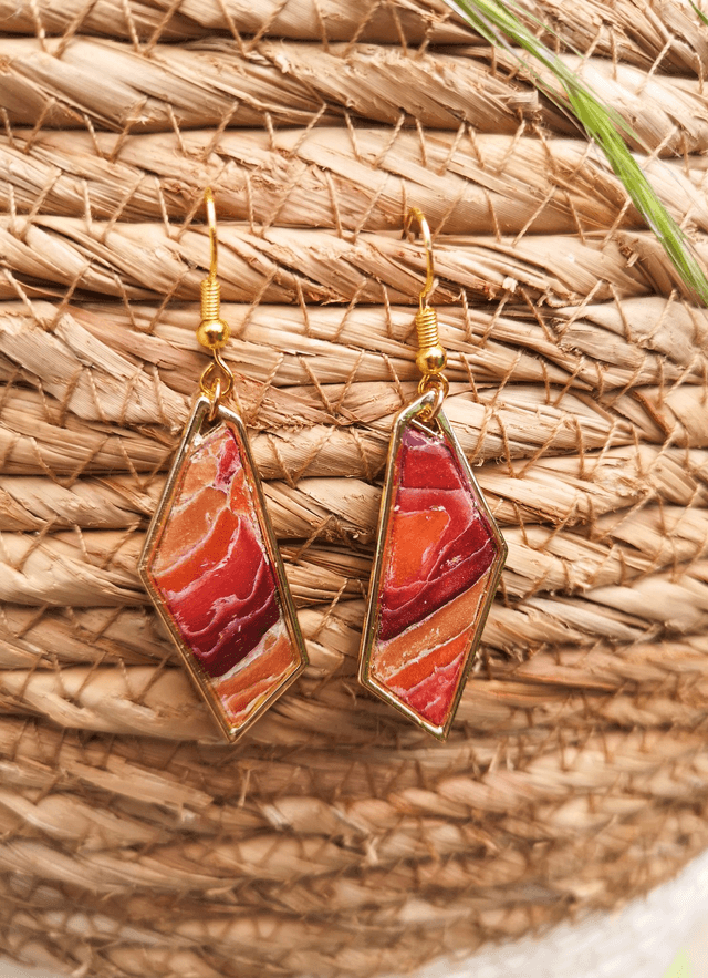 Collection Les Pierres Agate Pourpre - Boucles d'oreilles Brianne