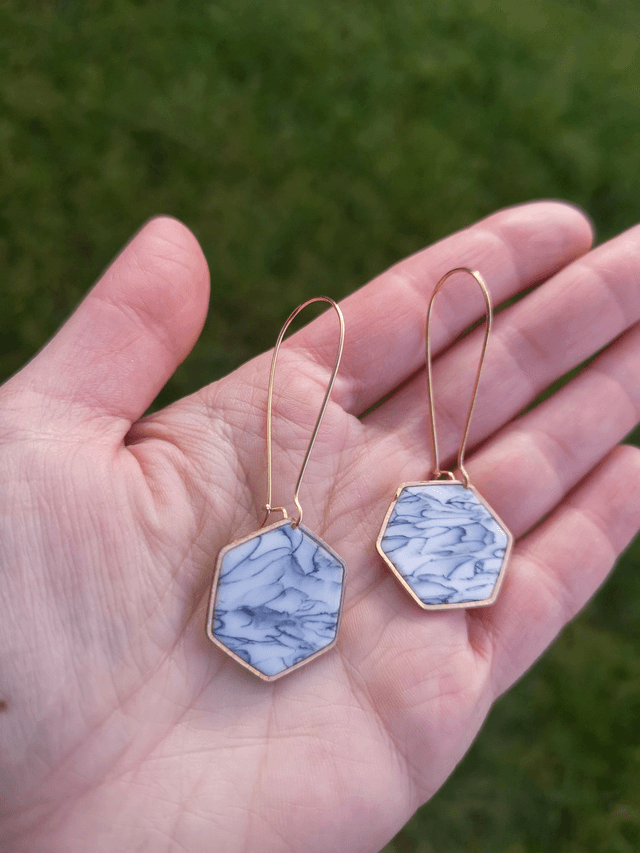 Collection Marbres Blancs - Boucles d'oreilles Jane