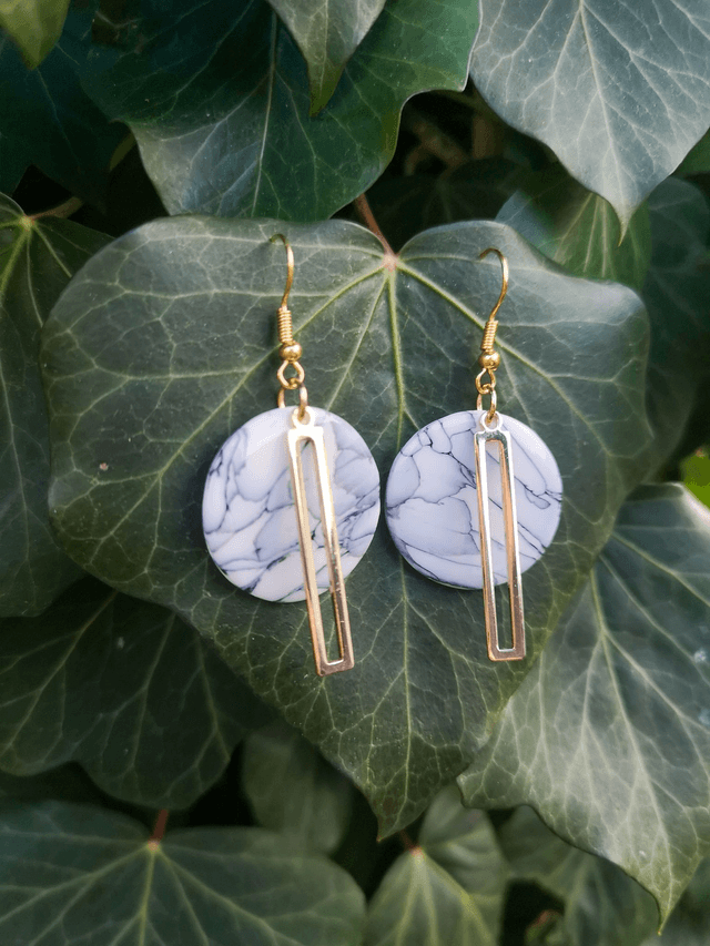 Collection Marbres Blancs - Boucles d'oreilles Joy