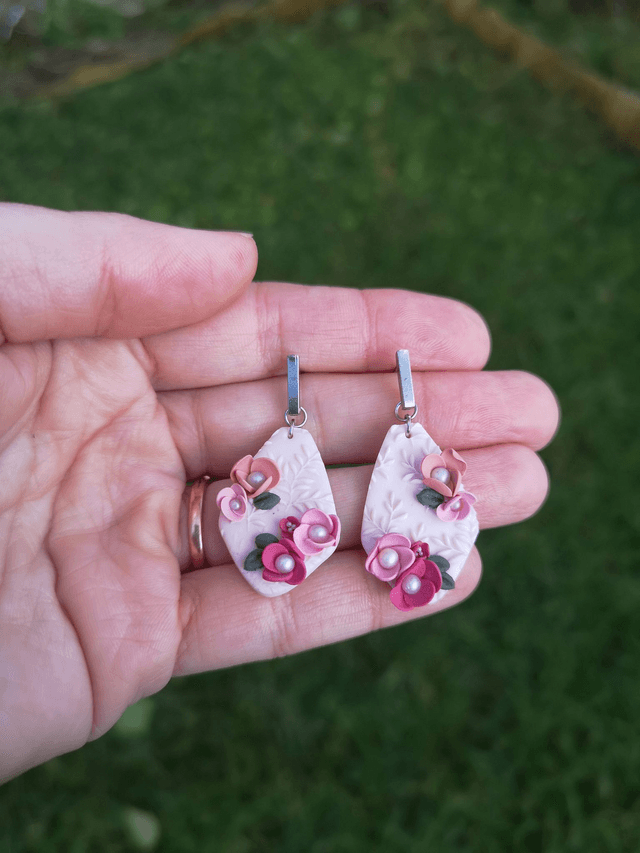  Collection Florale Rosée du Jardin - Boucles d'oreilles Perle