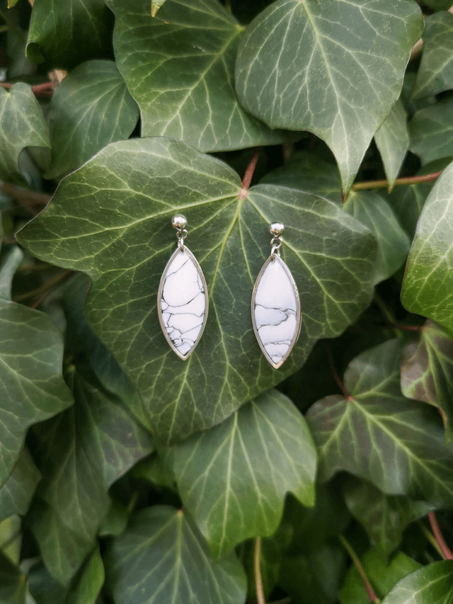 Collection Marbres Blancs - Boucles d'oreilles June