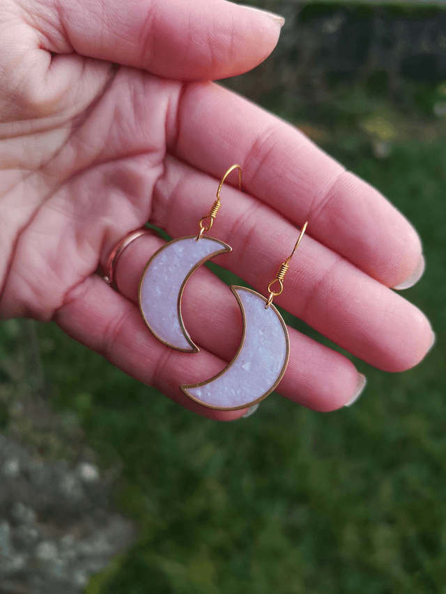 Collection Pierres d'Opales - Boucles d'oreilles Lune