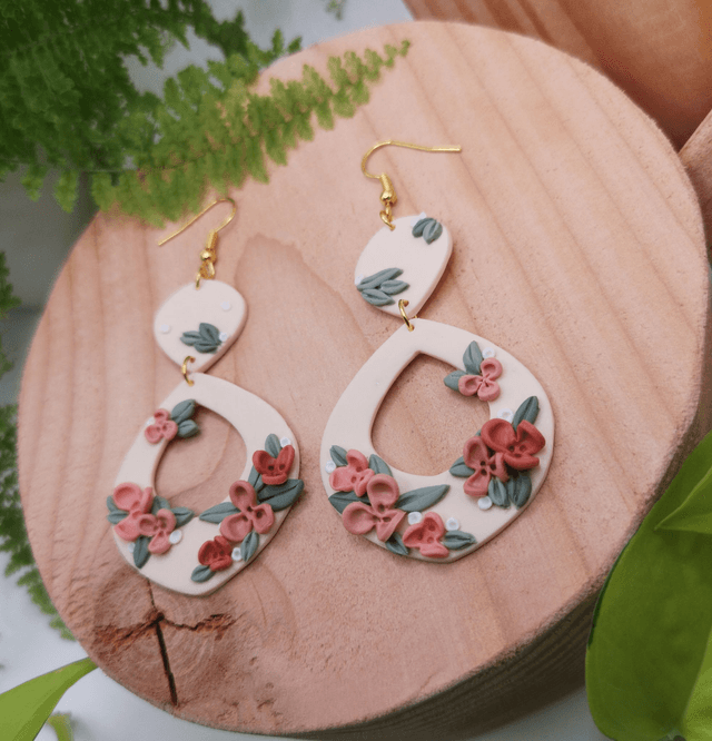 Collection Les Florales - Boucles d'oreilles Eglantine 