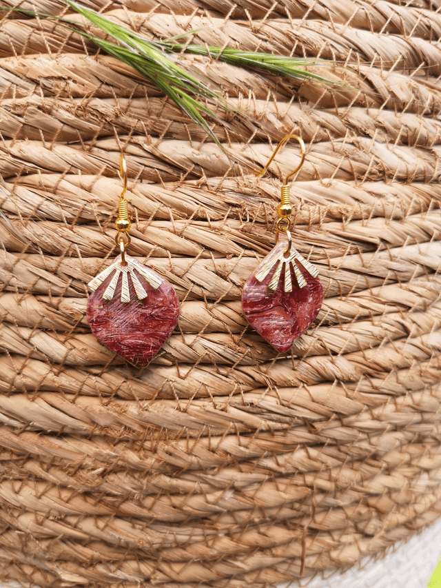 Collection Marbre Alizarine - Boucles d'oreilles Billie 