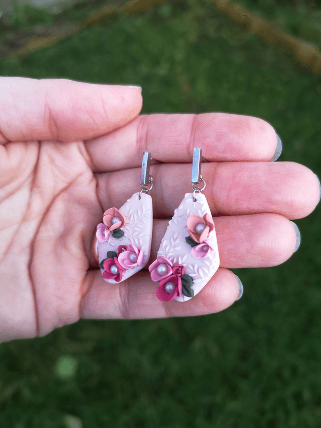  Collection Florale Rosée du Jardin - Boucles d'oreilles Perle