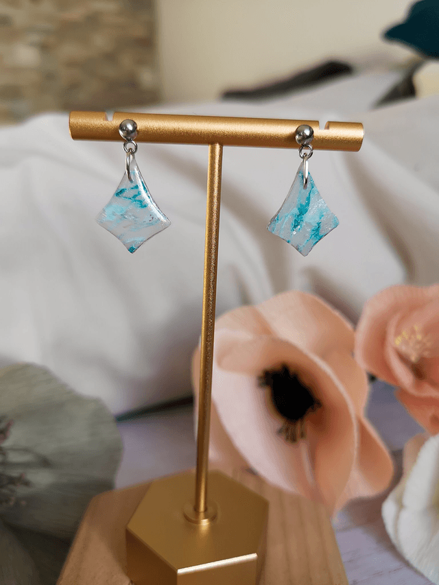 Collection Marbre Glacier - Boucles d'oreilles Lexie 