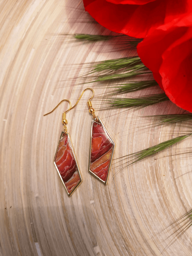 Collection Les Pierres Agate Pourpre - Boucles d'oreilles Brianne