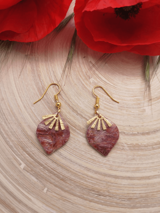 Collection Marbre Alizarine - Boucles d'oreilles Billie 
