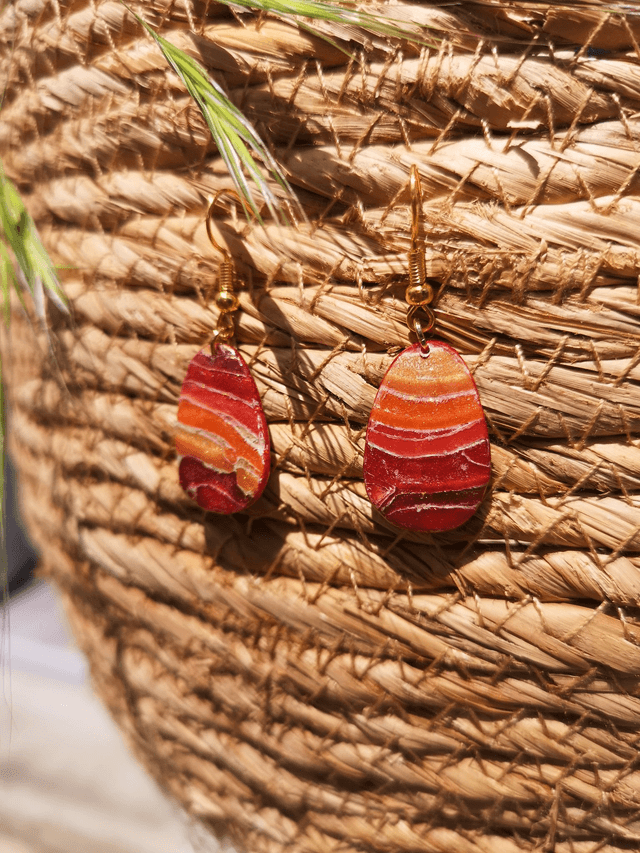 Collection Les Pierres Agate Pourpre -Boucles d'oreilles Bellinda 