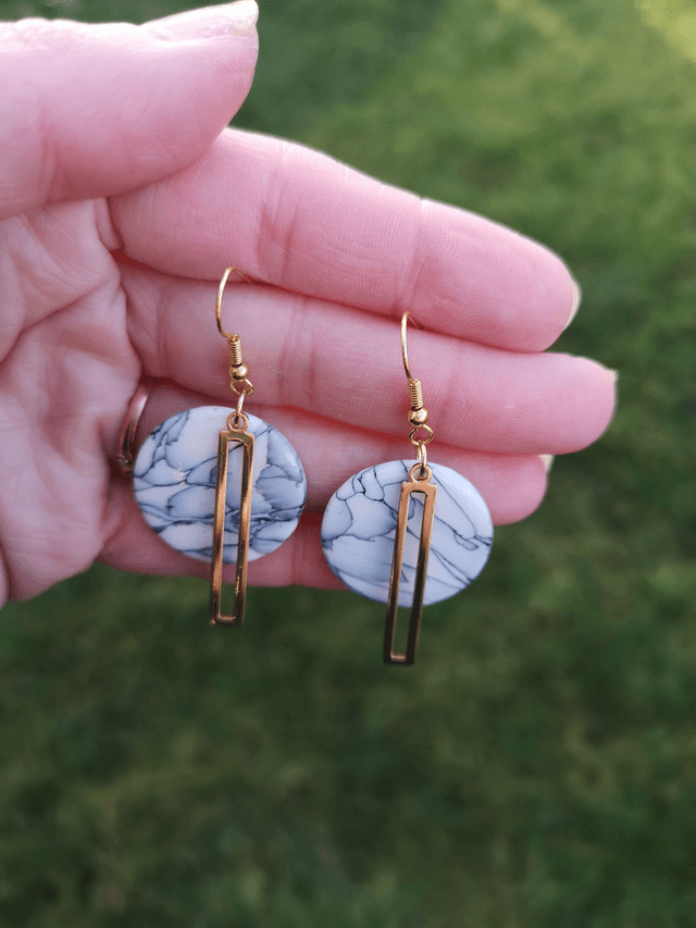 Collection Marbres Blancs - Boucles d'oreilles Joy