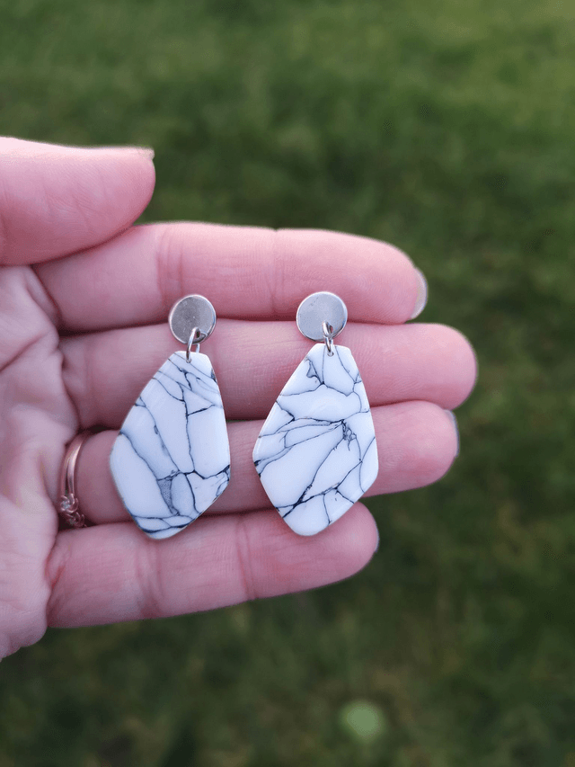 Collection Marbres Blancs - Boucles d'oreilles Jena
