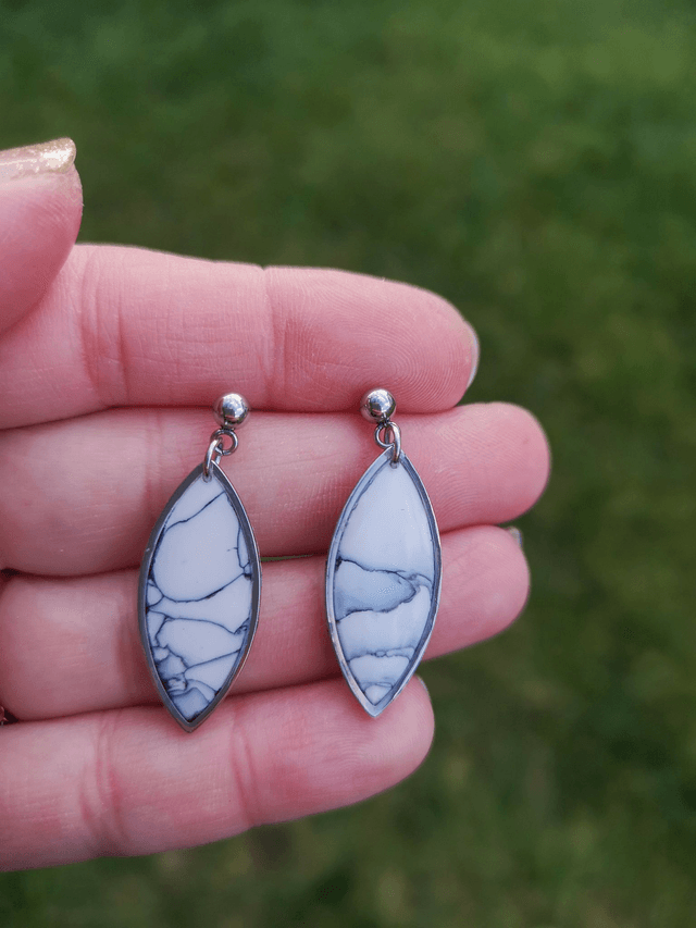 Collection Marbres Blancs - Boucles d'oreilles June