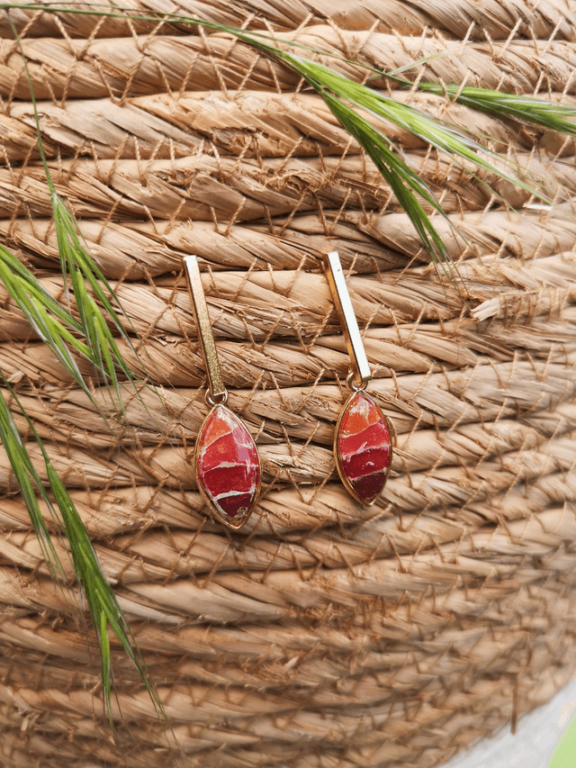 Collection Les Pierres Agate Pourpre - Boucles d'oreilles Baya