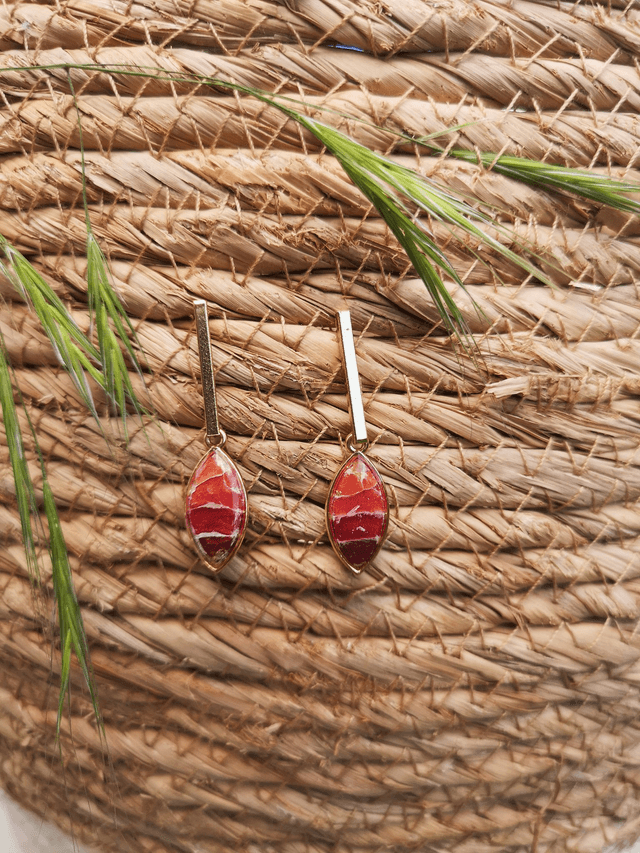 Collection Les Pierres Agate Pourpre - Boucles d'oreilles Baya