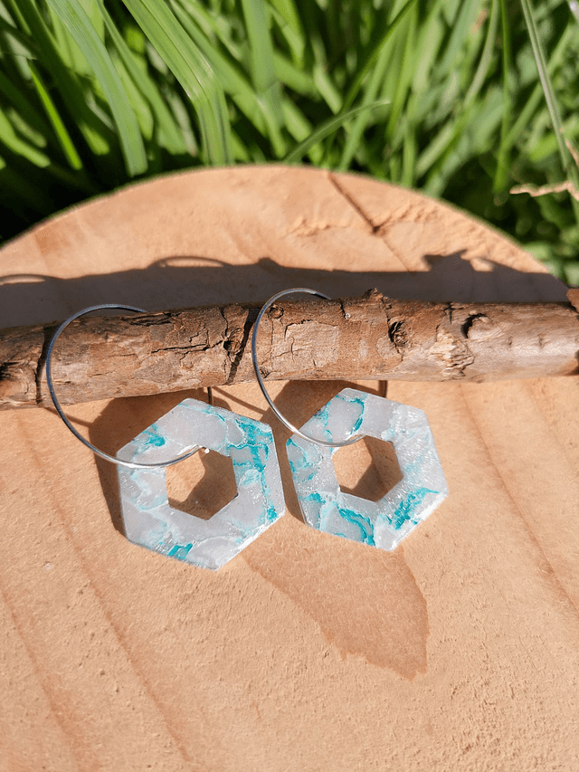 Collection Marbre Glacier - Boucles d'oreilles Lisbeth
