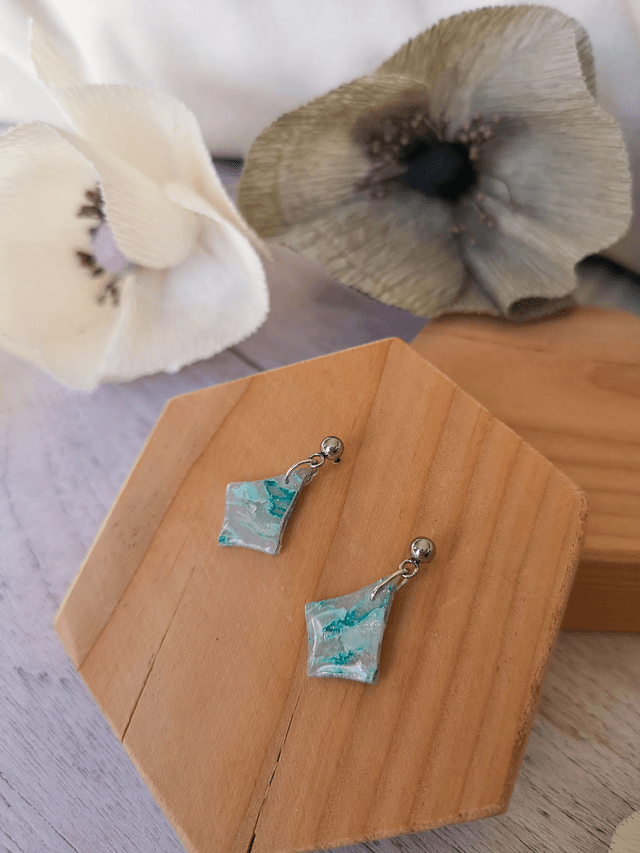 Collection Marbre Glacier - Boucles d'oreilles Lexie 