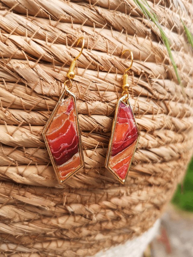 Collection Les Pierres Agate Pourpre - Boucles d'oreilles Brianne