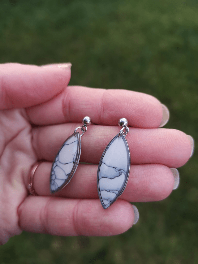 Collection Marbres Blancs - Boucles d'oreilles June