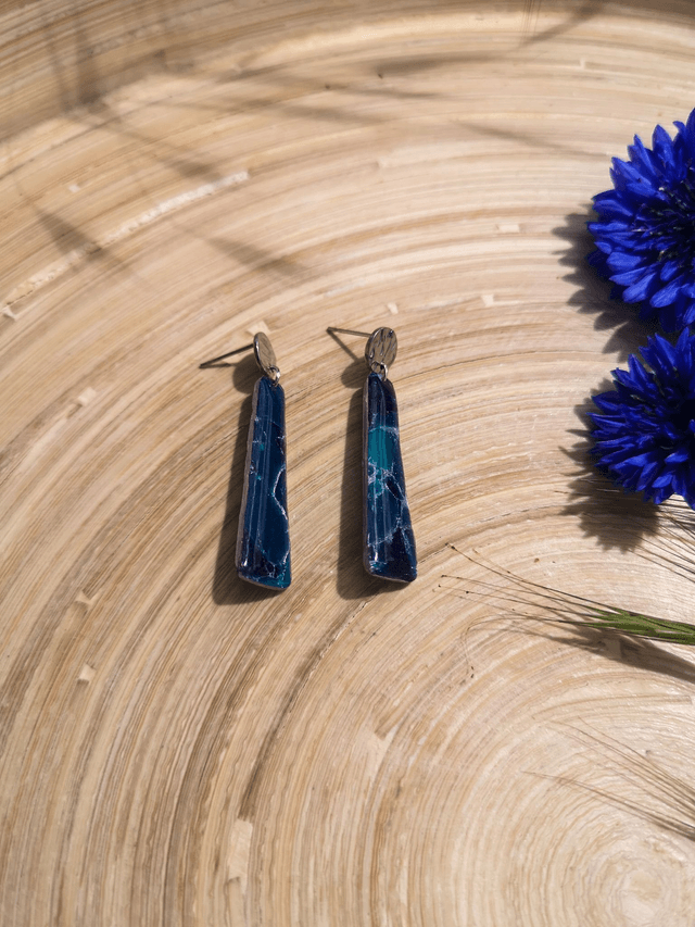 Collection Marbre Lagon - Boucles d'oreilles Aurore