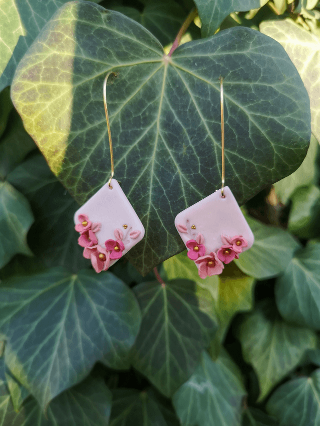  Collection Florale Rosée du Jardin - Boucles d&#039;oreilles Paola