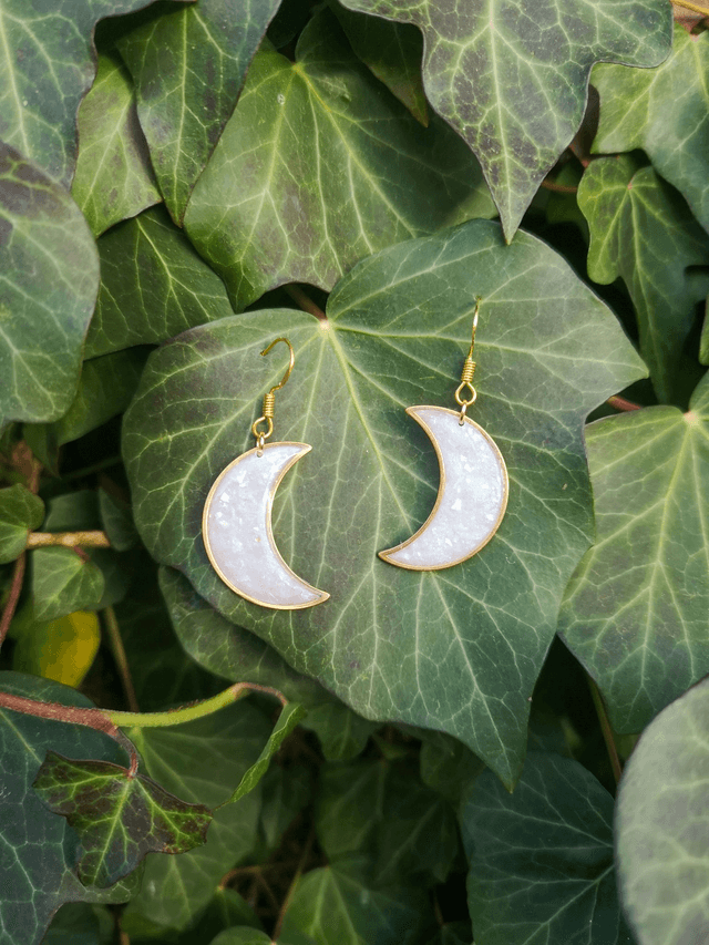 Collection Pierres d&#039;Opales - Boucles d&#039;oreilles Lune